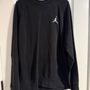 Jordan Men's Black Crewneck Sweatshirt with Embroidered Jump Logo